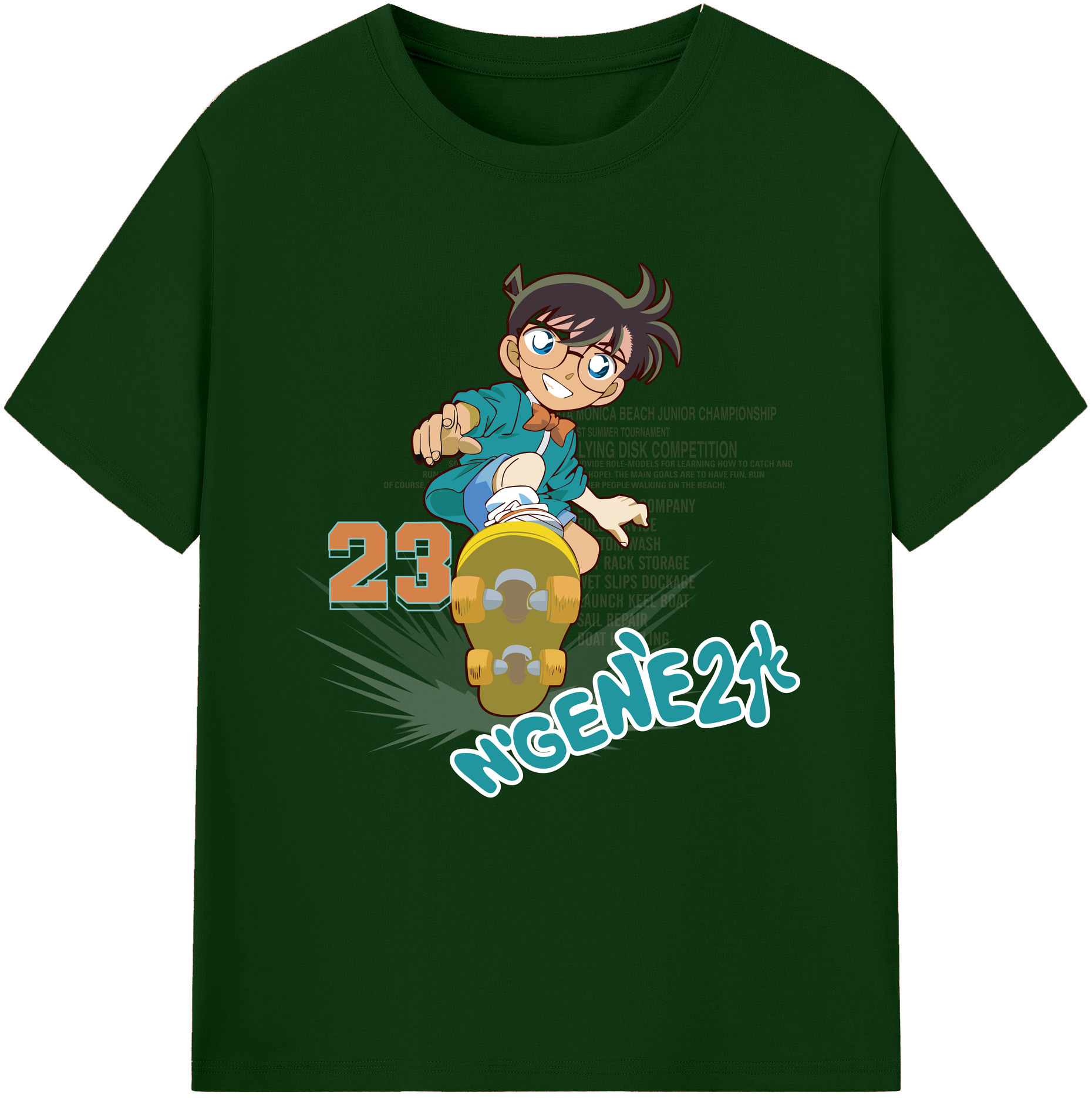 （画像用） 名探偵コナン 江戸川 コナン Detective Conan Conan Edogawa 綿100％半袖Tシャツ（フロントプリント）